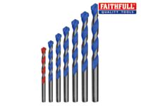 Faithfull Multi Construction Drill Set, 7 Piece (4, 5, 6, 7, 8, 10 and 12mm)