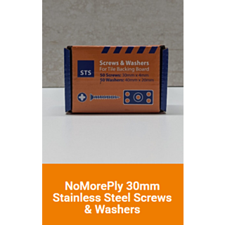 NoMorePly 30mm Stainless Steel Screws & Washers (Box of 50)
