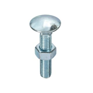 Grade 4.8 Cup Square Hex Bolts and Nuts DIN 603 555 BZP CE - M12 x 180mm (Box of 40)