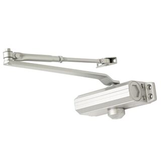 Fixed Size 3 Overhead Door Closer c/w Fig. 6 Bracket - Silver