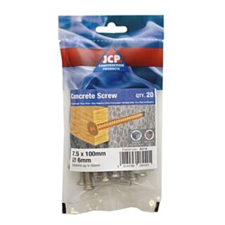 A countersunk self tapping screw, suitable for use in concrete, concrete blocks and masonry.