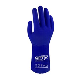 Opty OP-600L PVC/cotton chemical/oil resistance gauntlet (1 pair) Large