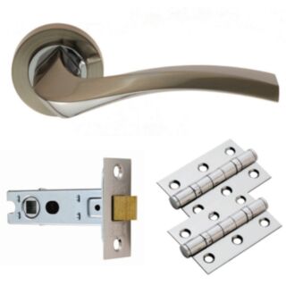 Sines Door Latch Pack (Satin Nickel & Polished Chrome Dual Finish)