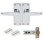 Contract Victorian Straight Door Latch Pack (polished chrome)