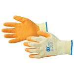 Ox Latex Grip Gloves (1 pair) (Yellow/Orange) Medium
