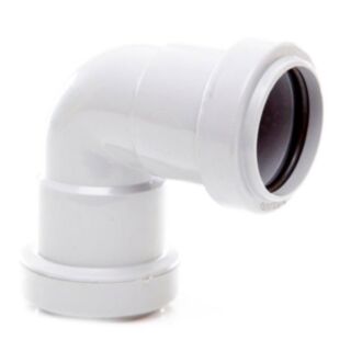 Polypipe WP16 40mm 90Deg Knuckle Bend White