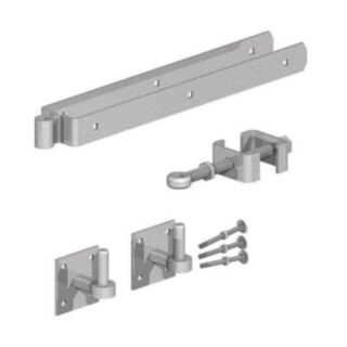 GATEMATE® Field Gate Adjustable Double Strap Hinge Set with Hooks on Plates (18 inch)